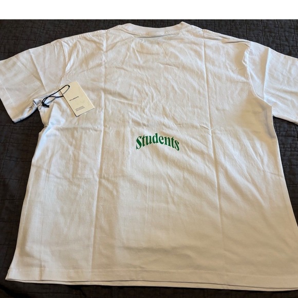 Students Golf White T-Shirt Mens Medium Student Green Graphic Tee - Picture 2 of 5